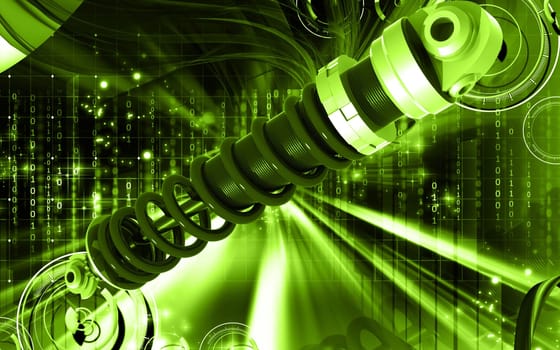 Digital illustration of Shock absorber in colour background