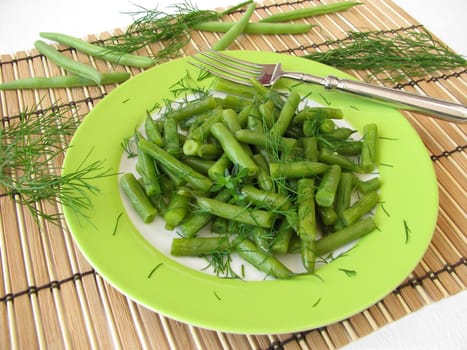 Bean vegetables with dill and savory