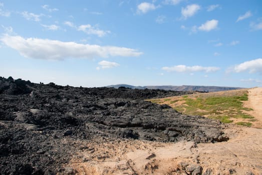 landscape krafla volcano in iceland