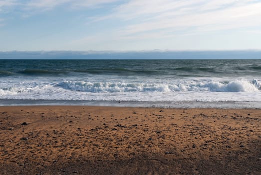 langaholt beach and sea in iceland