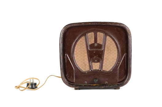 Old Radio 50s - 60s isolated on a white