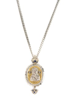 religious jewellery icon pendant on a white background