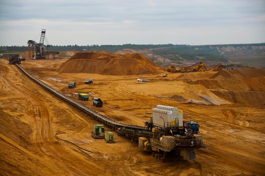 Lignite excavator in opencast lignite mining