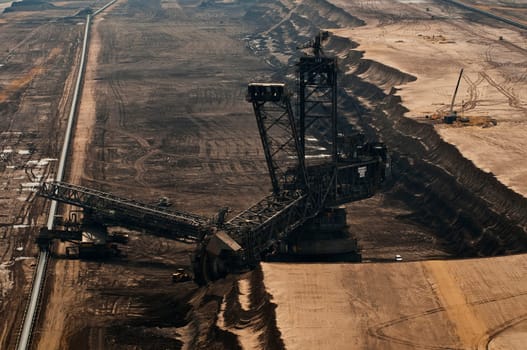 Lignite excavator in opencast lignite mining