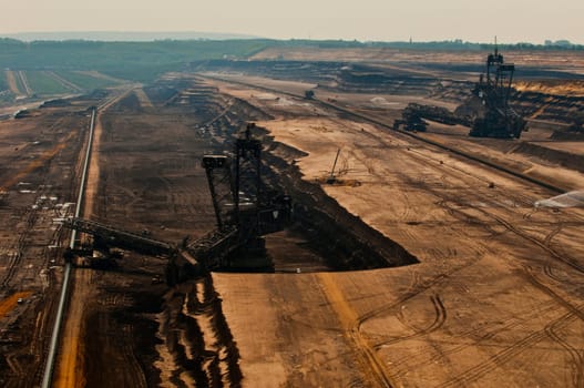 Lignite excavator in opencast lignite mining