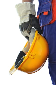 construction worker isolated on white background