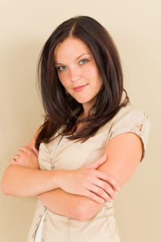 Business woman attractive casual portrait crossed arms