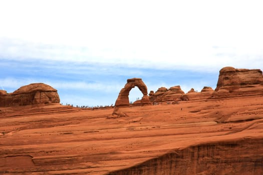 Much-visited arch in Arches National Park,Utah