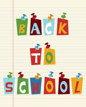 Back to school concept illustration background. Bus, children and school facade composition.