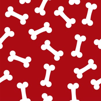 white bones on red background vector