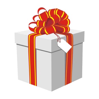 Illustration of beautiful gift box. White background. Vector available