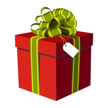 Illustration of beautiful gift box. White background. Vector available