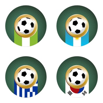 Composition with footballs in the flags of each country of the group B to the 2010 soccer World Cup