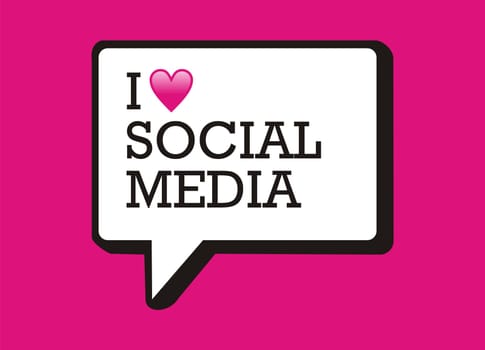 I love social media bubble and heart illustration.