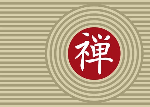 Zen circles and symbol. Vector background illustration.