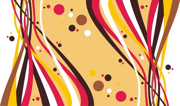 Colorful waving lines and bubbles background. Vector illustration also available.