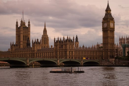 Big Ben and Parliament at sunset light