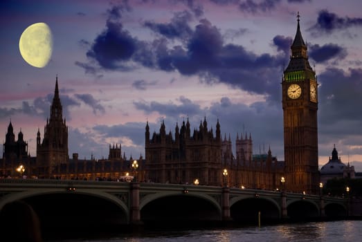 Big Ben at sunset light
