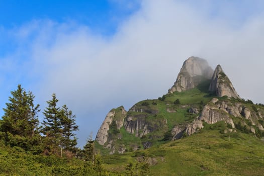 mountain top in spring, Ciucas Mountains, Romania