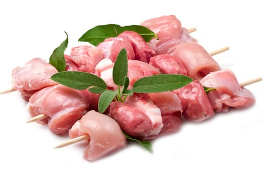chicken kebab  isolated on white background