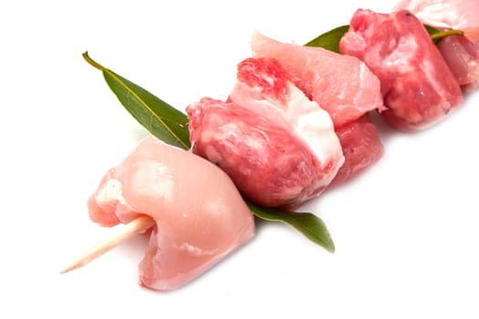 chicken kebab  isolated on white background