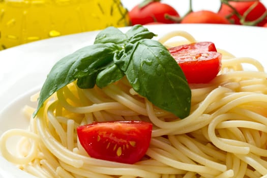 spaghetti with fresh tomatoes  and basil