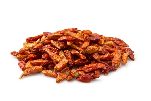 dry red pepper on white background