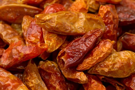 Red hot chili peppers drying background