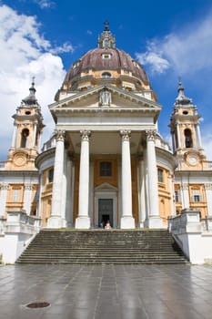 The baroque Basilica di Superga church on the Turin hill, Italy