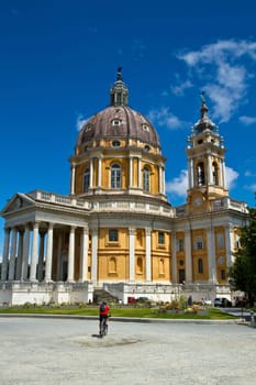 The baroque Basilica di Superga church on the Turin hill, Italy