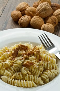 pasta with a walnut cream sauce