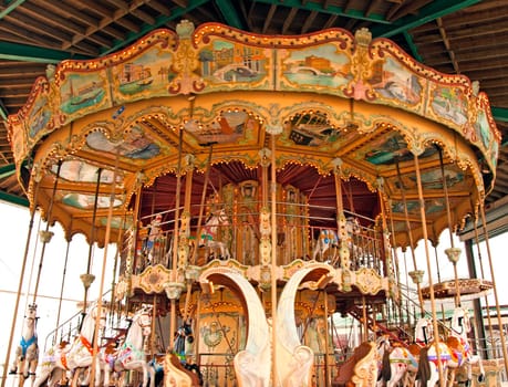 A Fairground Carousel at an English Seaside Resort