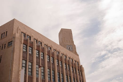 An Art Deco Building and Clocktower in Blackpool England