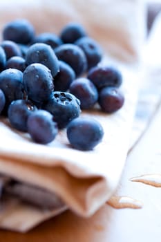 Close-up of delicious blueberries. Studio shot.
