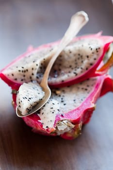 Fresh, delicious pitahaya, dragon fruit. Studio shot.