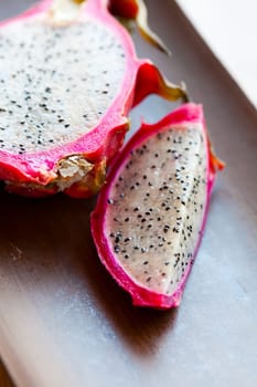 Fresh, delicious pitahaya, dragon fruit. Studio shot.