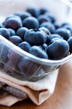 Close-up of delicious blueberries. Studio shot.