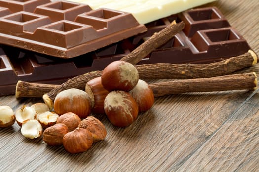 different kind of chocolate with ingredients