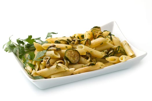 pasta with fresh zucchini and parsley