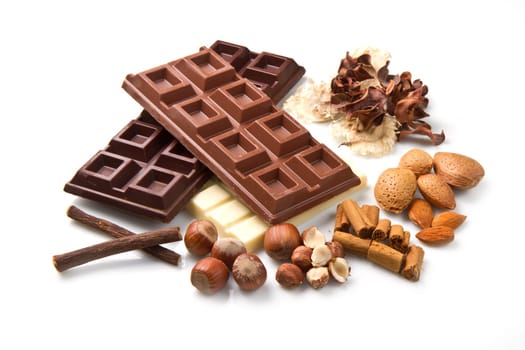 different kind of chocolate with ingredients