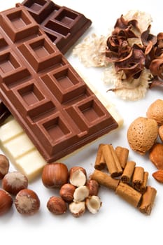 different kind of chocolate with ingredients