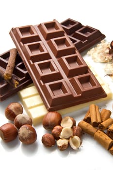 different kind of chocolate with ingredients