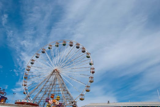 Ferris Wheel on Central Pier Blackpool under a summer sky