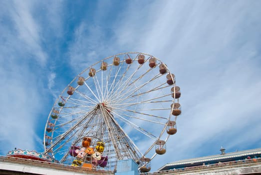 Ferris Wheel on Central Pier Blackpool under a summer sky