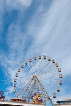 Ferris Wheel on Central Pier Blackpool under a summer sky