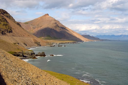 coast near hofn in iceland