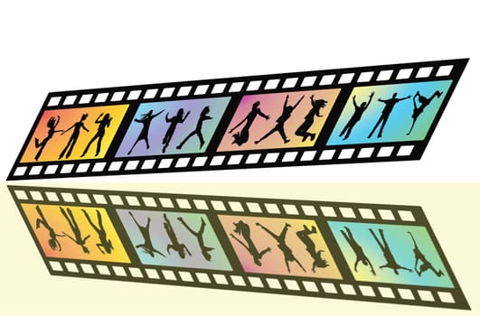 Filmstrip with young people