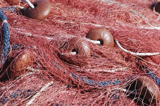 Red fishing net