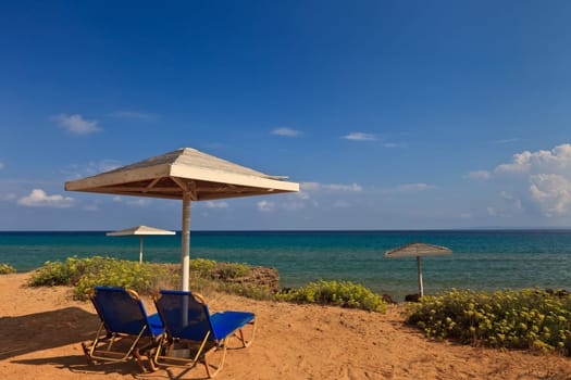 a sun bed on a beautiful beach
