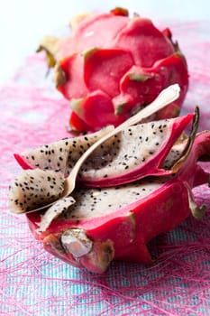 Fresh, delicious pitahaya, dragon fruit. Studio shot.